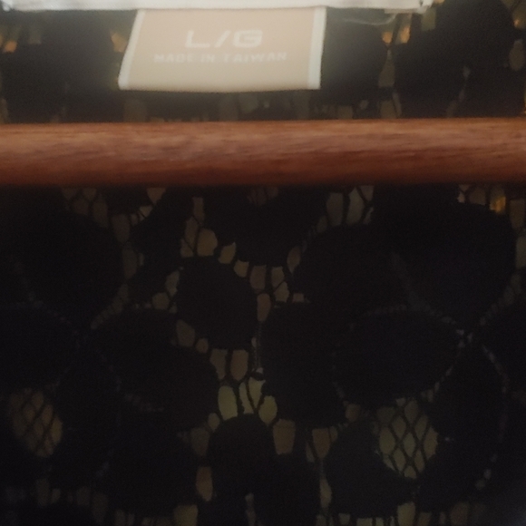 Michael Kors Black Lace long sleeve Blouse Button up size L pre-owned - Picture 4 of 9